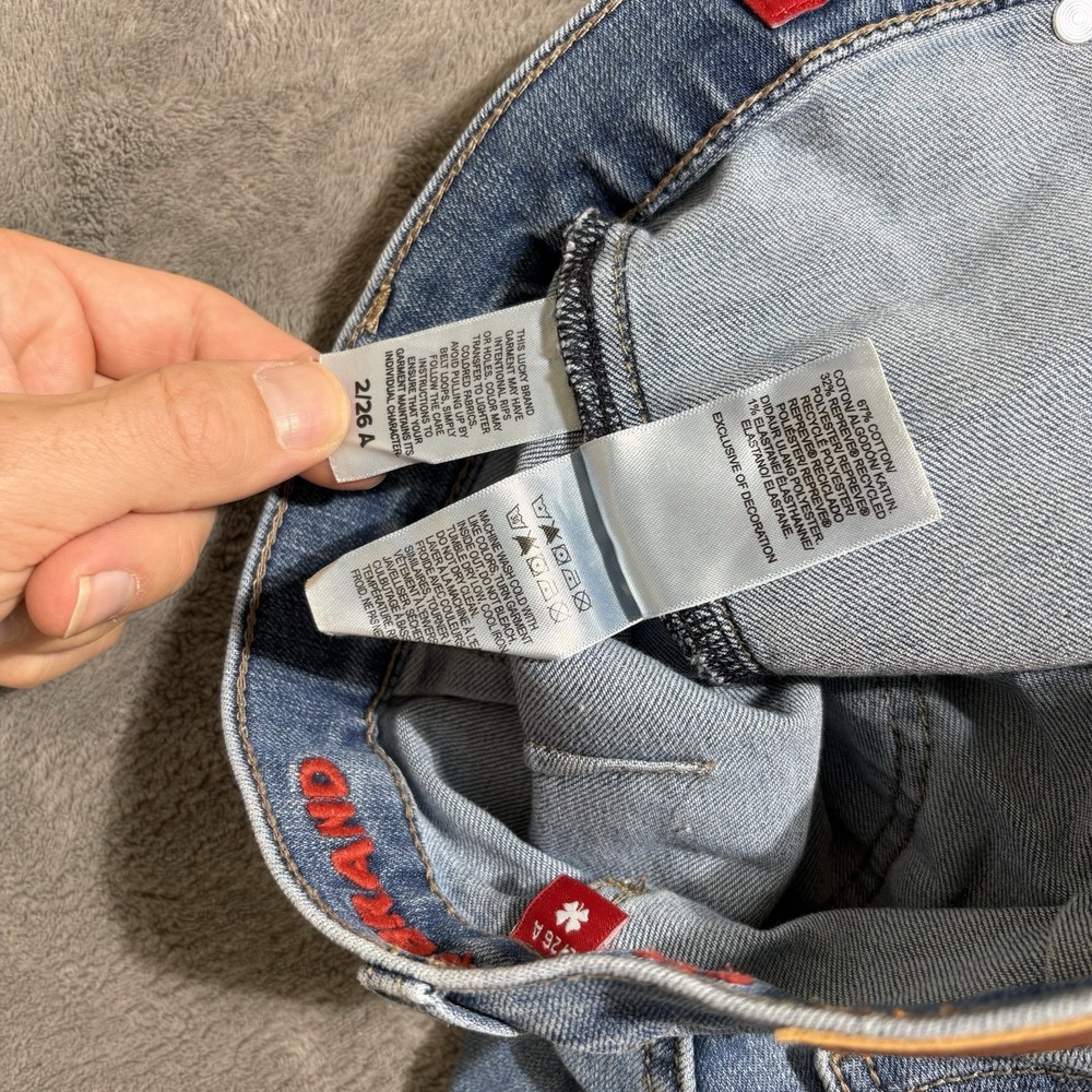 Lucky Brand Stevie High Rise Flare Jeans Blue Seam Denim Womens 2/26 A Y2K - Picture 7 of 8